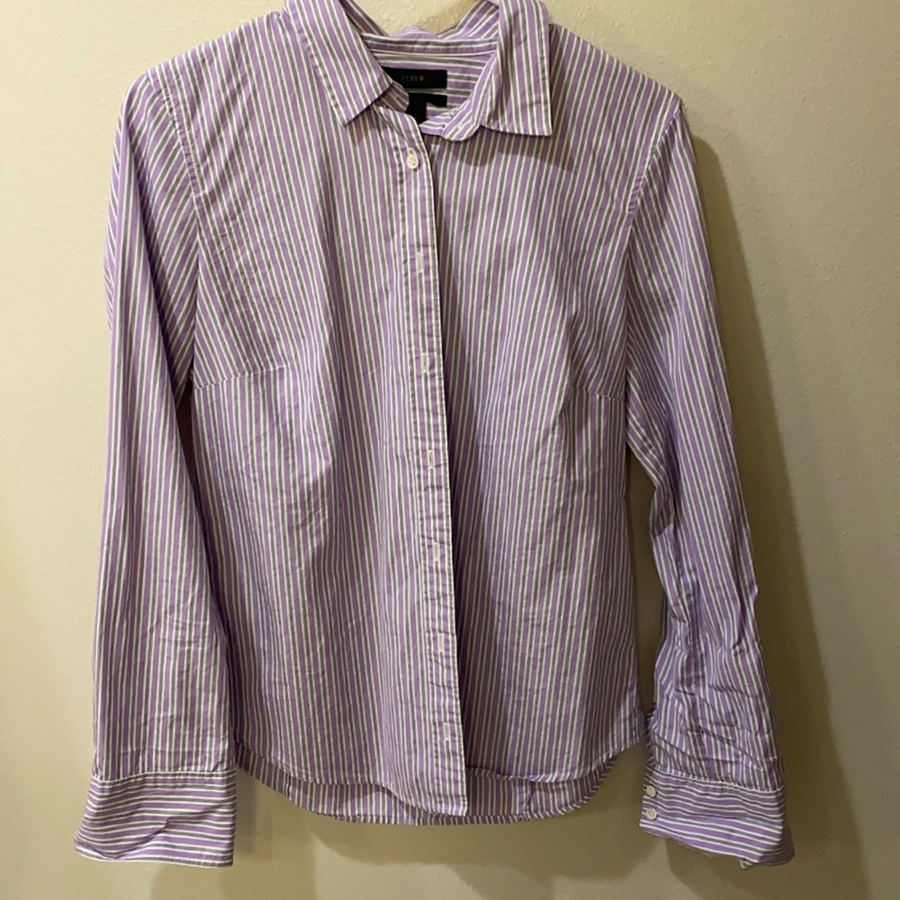 Purple striped JCrew button down
